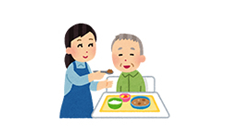 食事・排泄などの日常生活動作に関する介助指導のイラスト